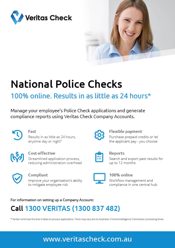 Veritas Check Criminal History Check Company Accounts